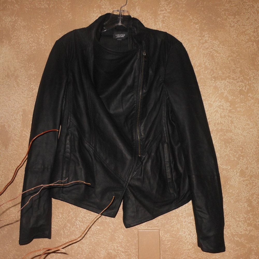 LA MARQUE Leather Side Zip Jacket-  Size--Medium
